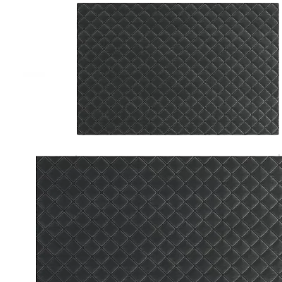 Square Rug In Black With Diamond Quilted Pattern For Modern Home Decor 3d model
