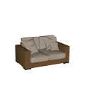 Outdoor Sofa With Brown Rattan Frame And Beige Cushions In Modern Design