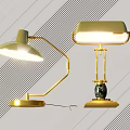 Golden Desk Lamps With Modern And Vintage Styles Adjustable Arms And Decorative Bases