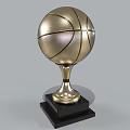 Golden Basketball Shaped Trophy on Black Base for Sports Championship Award