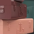 metal case combination metal trunk case bag suitcase old suitcase 3d model
