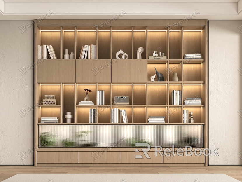 Modern Simple Bookcase Decorative Cabinet model