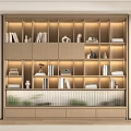 Modern Simple Bookcase Decorative Cabinet 3d model