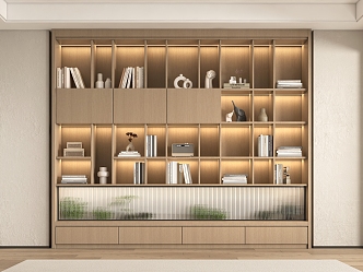 Modern Simple Bookcase Decorative Cabinet 3d model