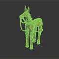 Ancient Bronze Horse Sculpture With Intricate Carvings And Ornate Reins Design