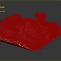Pink Terrain Topographic Model With Green Trees And Sloped Hillside Features