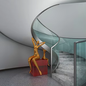 modern revolving staircase 3d model