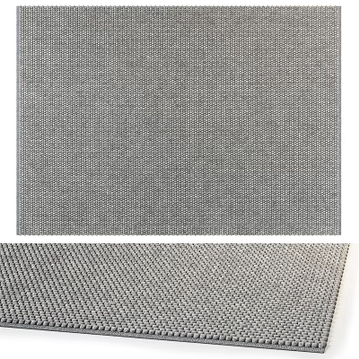 Square Gray Woven Rug With Textured Design For Modern Living Room 3d model