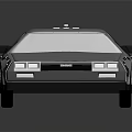 Silver DeLorean Car With Gull Wing Doors And Futuristic Roof Components