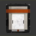 Modern Functional Household Item With White Orange Stripes And Black Base Design