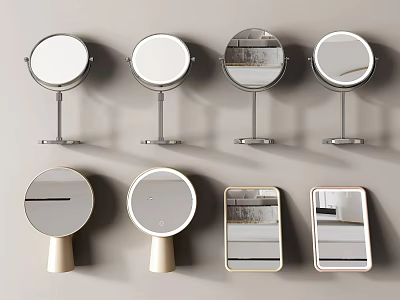 Mirror Makeup Mirror Dressing Mirror Bathroom Mirror Round Mirror Bathroom Mirror 3d model