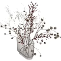 Elegant Vase With Dried Flowers Seed Heads And Berries Decorative Home Arrangement