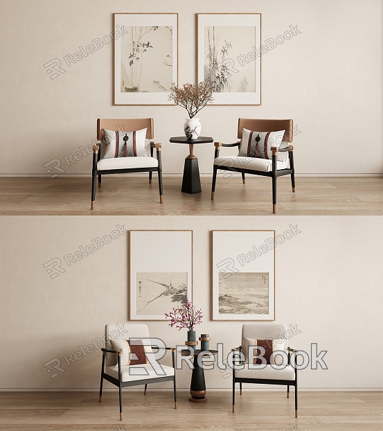 Decorative painting leisure chair combination model