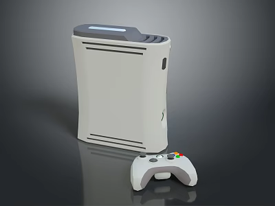 Modern White Game Console And Matching Wireless Controller For Home Gaming 3d model
