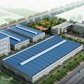 Modern factory plant industrial park technology company 3d model