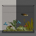 Modern fish tank embedded fish tank fish tank cabinet 3d model