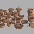 Handmade Woven Baskets In Various Sizes And Shapes For Home Storage