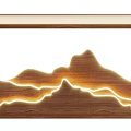 Modern Wooden Ceiling Lights With Wave Mountain Patterns And Warm Lighting Effects 3d model