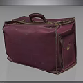Classic Vintage Red Handbag With Leather Handle Stitched Details And Side Pocket