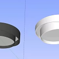 Two Modern Round Pendant Lights With Gray And White Sleek Design 3d model