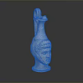 Detailed Classical Stone Sculpture With Human Head Design And Vase Shape Handle
