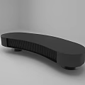 Sleek Modern Black Curved Stool With Ribbed Surface And Round Base 3d model