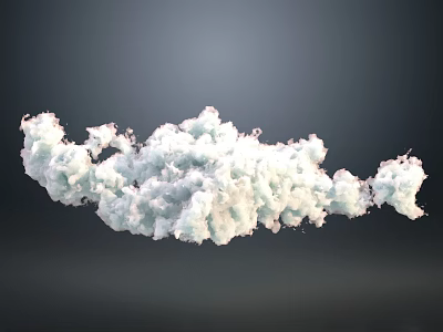 Ethereal White Cloud Form Landscape Sculpture Floating Modern Art Installation 3d model