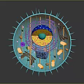 Eukaryotic cell cross section cell structure cell tissue anatomy organ human organ model 3d model