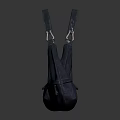 Dark Leather Crescent Shaped Handbags With Shoulder Straps And Minimalist Design