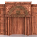 Entrance gate Wooden door Villa gate City gate Castle gate 3d model