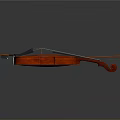 Elegant Red Violin With Bow Placed On Dark Background For Home Decor 3d model