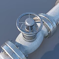 Detailed Industrial Metal Plumbing Pipes System with Curved and Straight Sections