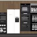 Modern Kitchen Interior Design With Built in Appliances And Storage Cabinets 3d model