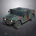 Camouflage Military Vehicle Hummer Style Design With Antenna Headlights And Large Tires