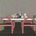 Modern Children's Table and Chair Combination Children's Building Blocks Table Children's Game Table 3d model