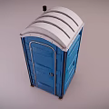 Blue Portable Outdoor Toilet With Ventilated Roof And Single Unit Design