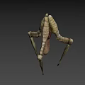 3D Rendered Biomechanical Creature With Segmented Body And Slender Legs