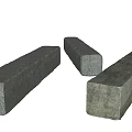 Natural Gray Rectangular Stone Blocks As Garden Ornaments For Landscaping 3d model