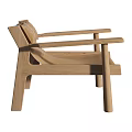 Modern Leisure Chair With Wooden Frame Armrests Brown Cushion And Fabric Seat