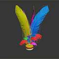 Colorful Feather Decorative Item For Home Decoration With Multicolored Plumes And Stable Base