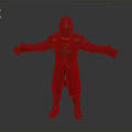 Man In Silver Armor With Red Robe And Cross Symbol Standing With Arms Outstretched