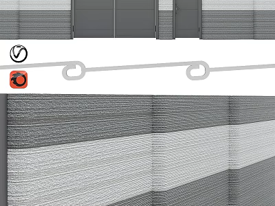 Modern Woven Room Divider With Gray And White Striped Design For Interior Decor 3d model