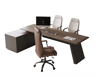 Modern Boss Office Desk and Chair Office Chair Class Desk and Chair 3d model