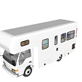 White Recreational Vehicle With Sleek Exterior Design Side Windows And Roof Structure For Travel