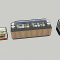 Glass Display Shelves With Wooden Bases For Pastries Cakes And Chocolates