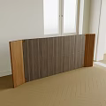 Modern Wooden Screen With Dark Gray Panel And Brown Frame In Interior 3d model