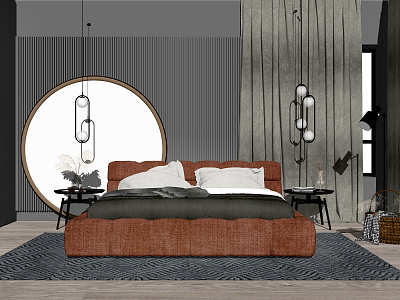 Modern background double bed model