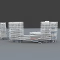 Modern Office Building With Unique Architectural Structure And Multiple Interconnected Towers 3d model