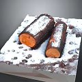 Snow Covered Logs Resting on Snowy Platform in Natural Winter Setting 3d model