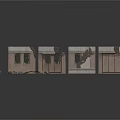 Damaged Miniature Architectural Building Model With Windows Doors And Scattered Parts